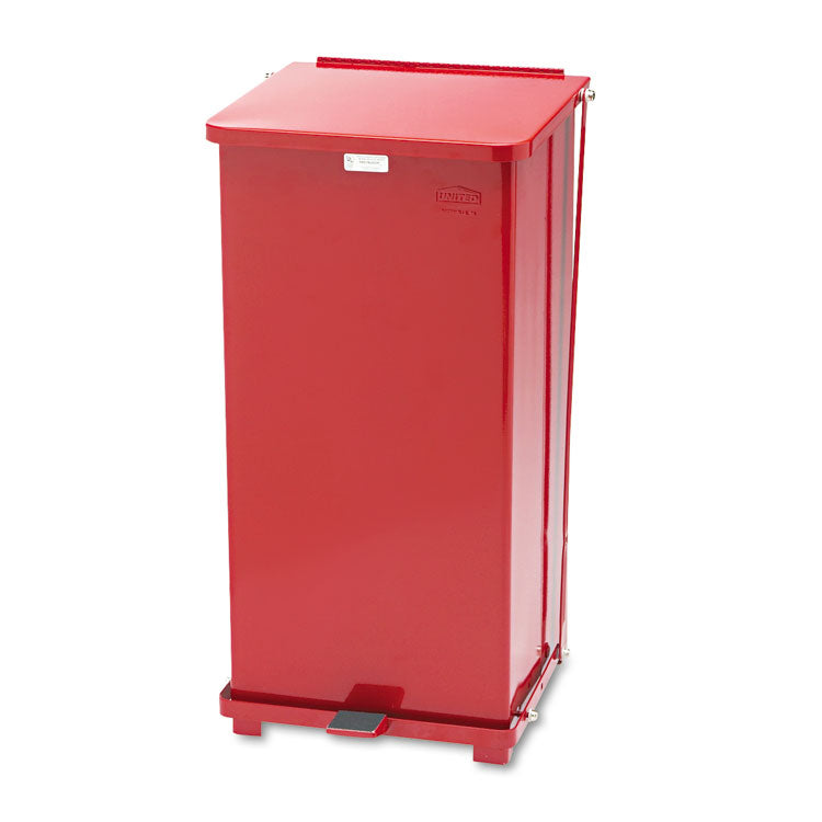 Defenders Heavy-Duty Steel Step Can, 13 gal, Steel, Red 1