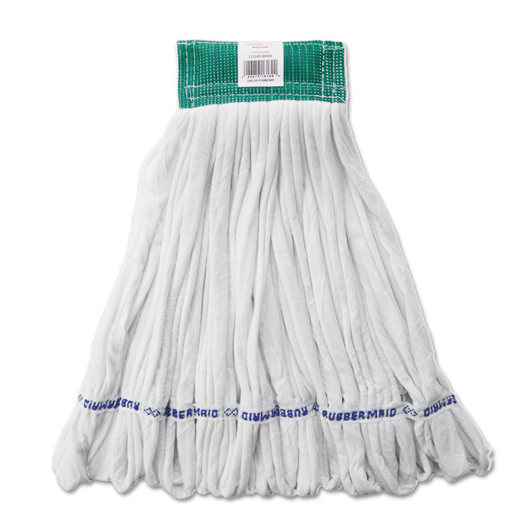 Rough Floor Mop Head, Medium, Cotton/synthetic, White, 12/carton 1