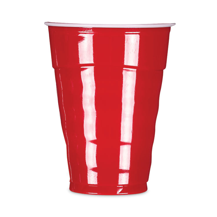 Easy Grip Disposable Plastic Party Cups, 9 Oz, Red, 50/pack, 12 Packs/carton 1