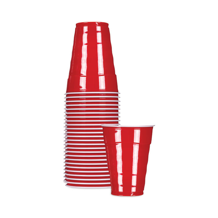 Easy Grip Disposable Plastic Party Cups, 9 Oz, Red, 50/pack, 12 Packs/carton 2