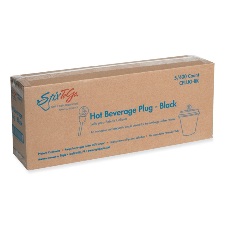 Beverage Plugs, 2", Black, 2,000/Carton 1