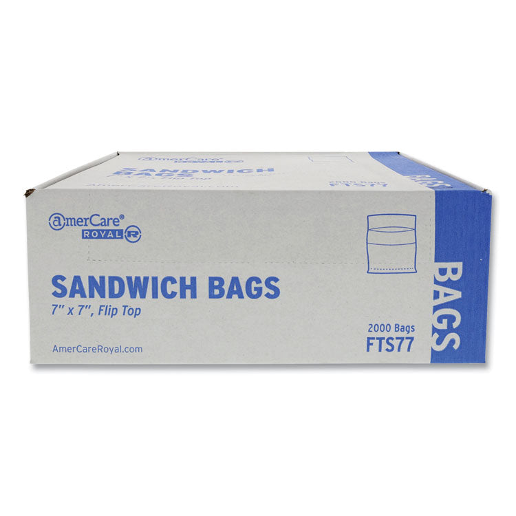 Flip Top Bag, 7" x 7", Clear, 2,000/Carton 1