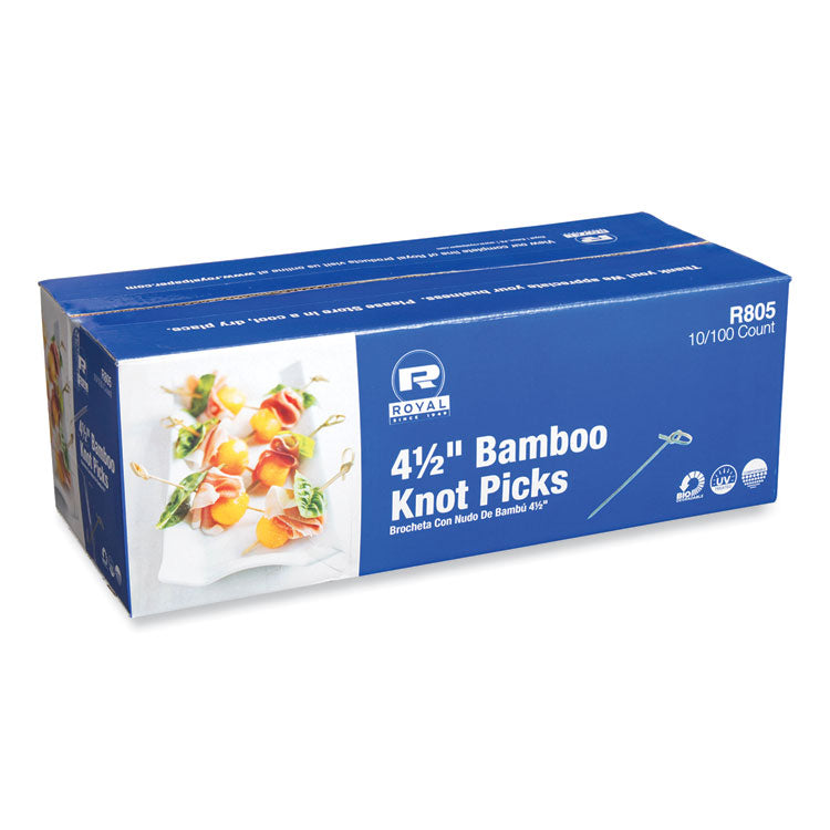 Knotted Bamboo Pick, Natural, 4.5", 100 Pack, 10 Packs/Carton 1