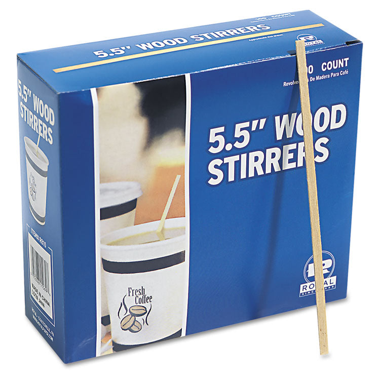 Wood Coffee Stirrers, 5.5", 10,000/carton 5