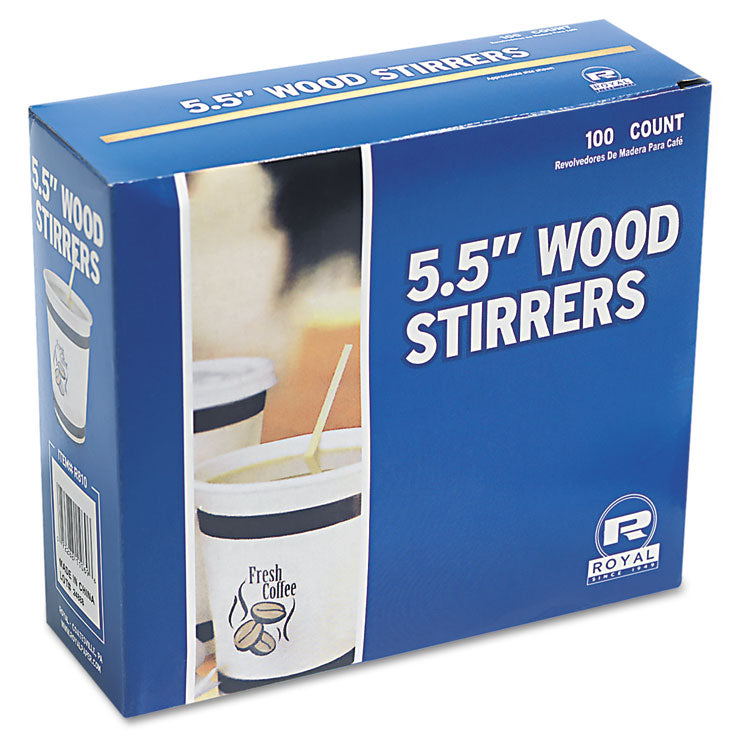 Wood Coffee Stirrers, 5.5", 10,000/carton 6