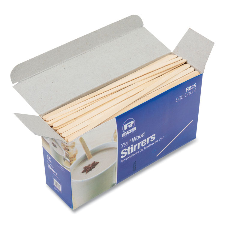 Wood Coffee Stirrers, 7.5" Long, 500/box, 10 Boxes/carton 5