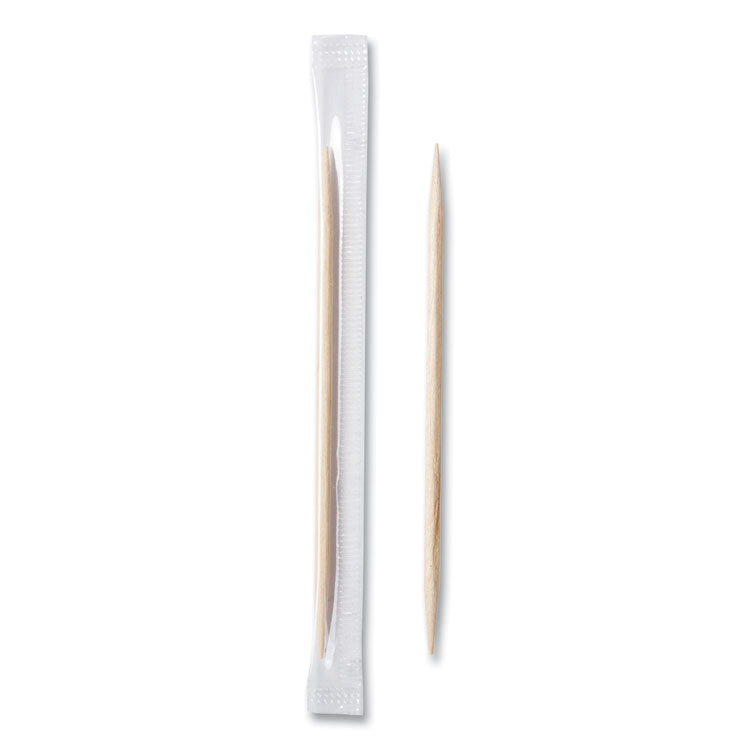 Cello-Wrapped Round Wood Toothpicks, 2.5", Natural, 1,000/box, 15 Boxes/carton 2