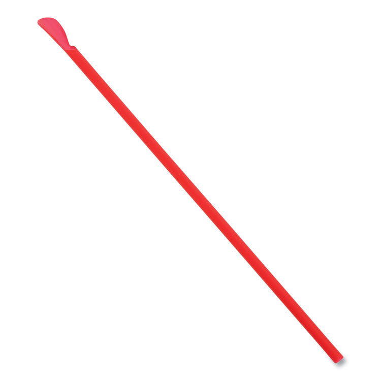 Jumbo Spoon Straw, 10.25", Plastic, Red, 300/pack, 18 Packs/carton 2