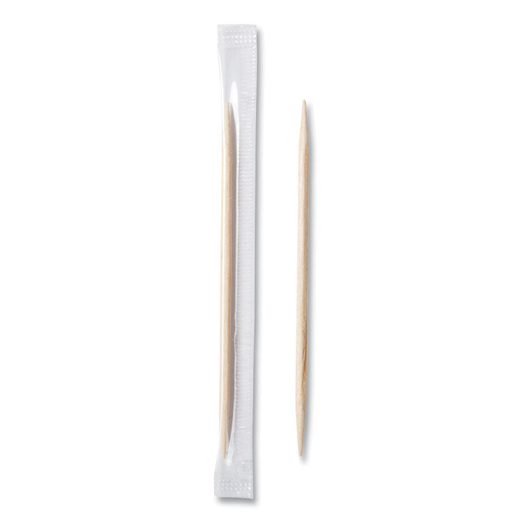 Mint Cello-Wrapped Wood Toothpicks, 2.5", Natural, 1,000/box, 15 Boxes/carton 1