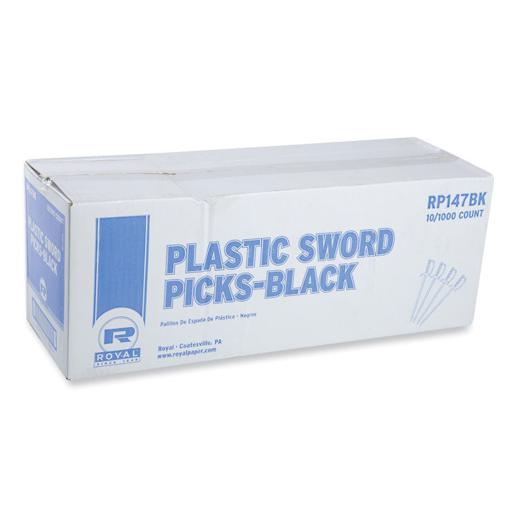 Sword Picks, 6", Black, 1,000/Box, 10 Boxes/Carton 1