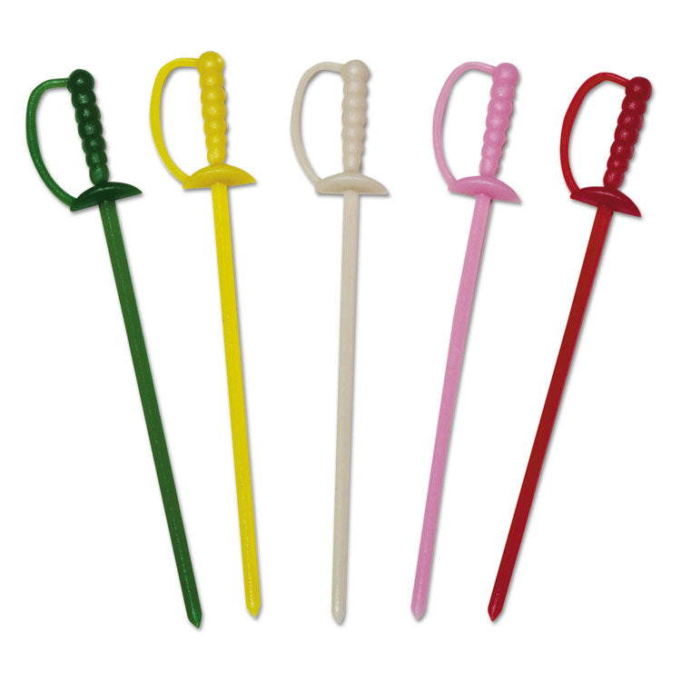 Sword Picks, 3.25", Assorted Colors, 10,000/Carton 1