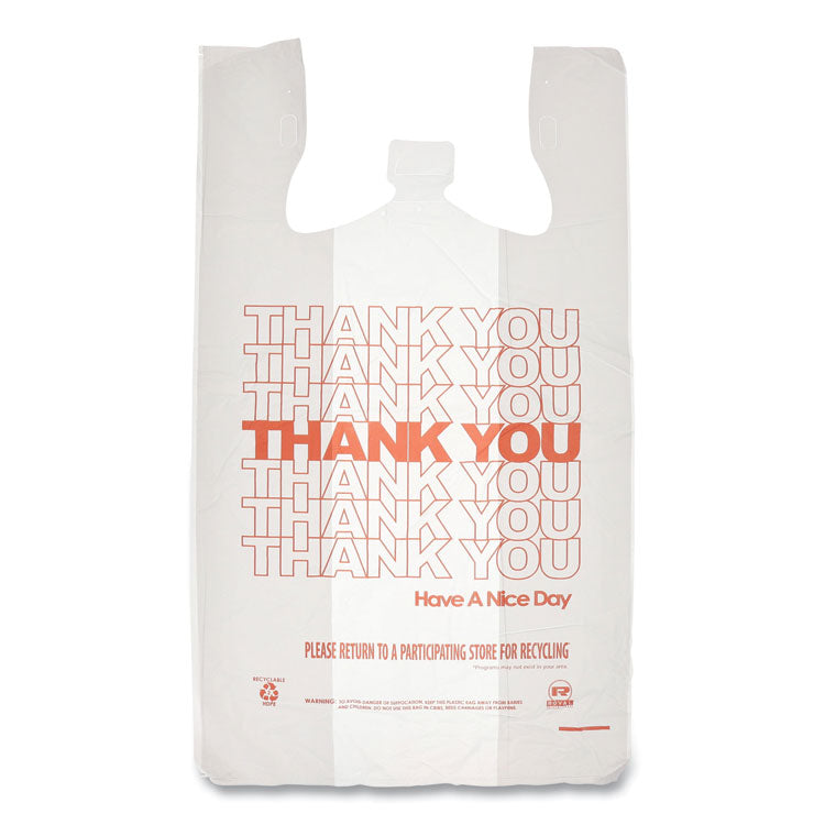 Thank You Bags, 13" x 23" x 23", Red/White, 1,000/Carton 1