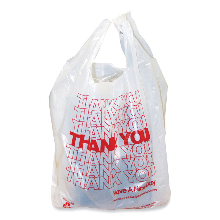 Thank You Bags, 11.5 x 6.5 x 21, White with Red Print, 1,000/Carton 2