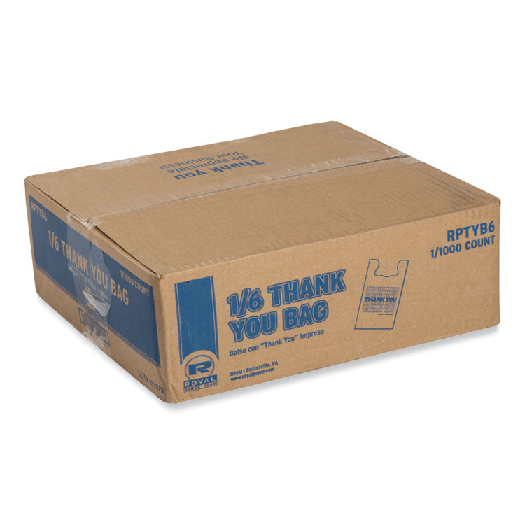 Thank You Bags, 11.5 x 6.5 x 21, White with Red Print, 1,000/Carton 1