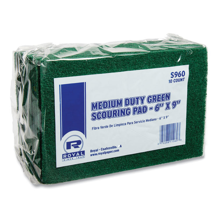 Medium-Duty Scouring Pad, 6 X 9, Green, 10 Pads/pack, 6 Packs/carton 4