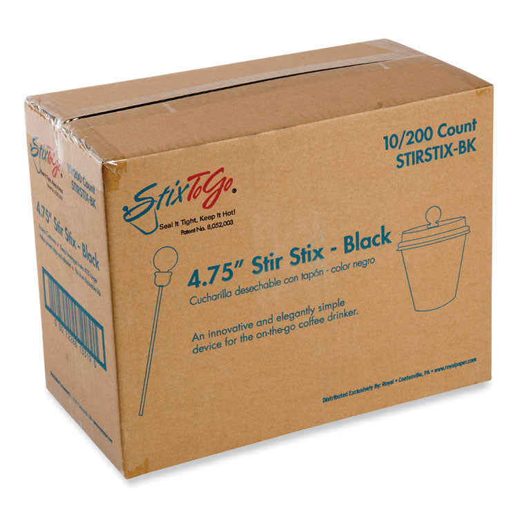 Beverage Plugs, 4.75", Black 2,000/Carton 1