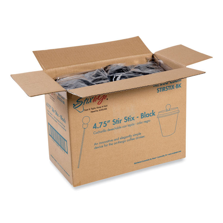 Beverage Plugs, 4.75", Black 2,000/Carton 4