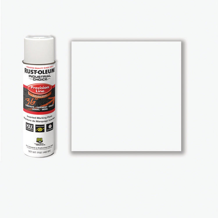 Industrial Choice M1600 System Solvent-Based Precision Line Marking Paint, Flat White, 17 oz Aerosol Can, 12/Carton 2