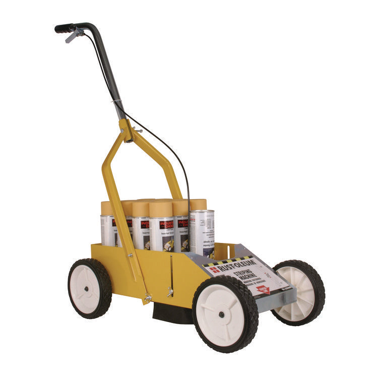 Professional Striping Machine, Accommodates Up to 13 Standard Inverted Striping Paint Spray Cans, Yellow 1