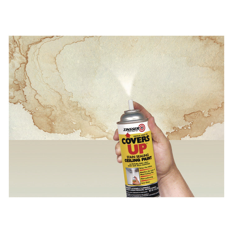 Covers Up Ceiling Paint and Primer, Interior, Flat White, 13 oz Aerosol Can, 6/Carton 4