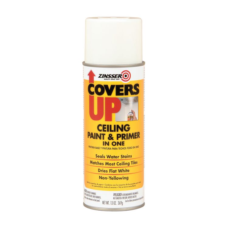 Covers Up Ceiling Paint and Primer, Interior, Flat White, 13 oz Aerosol Can, 6/Carton 1