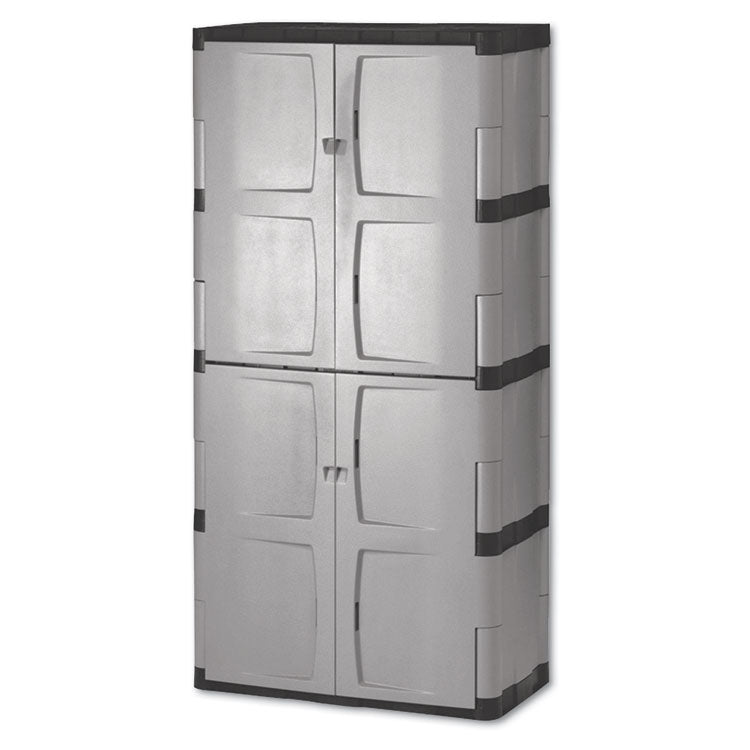 Double-Door Storage Cabinet - Base/top, 36w X 18d X 72h, Gray/black 1