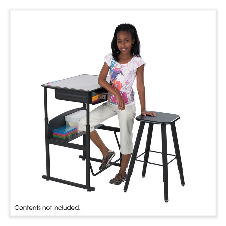 Alphabetter Adjustable-Height Student Stool, Backless, Supports Up To 250 Lb, 35.5" Seat Height, Black 2