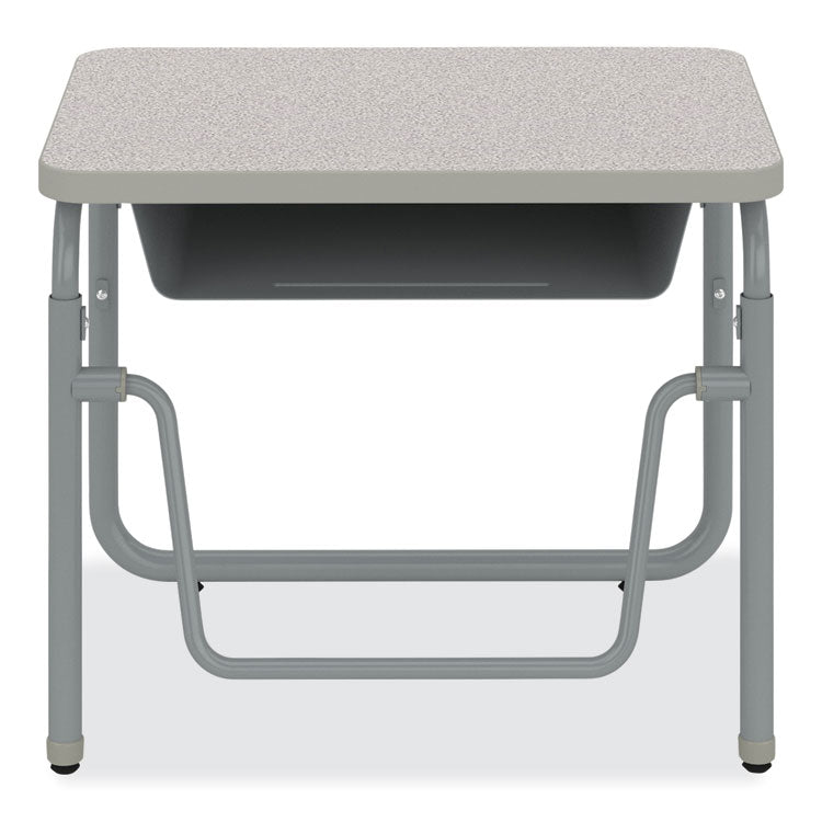 AlphaBetter 2.0 Height-Adjustable Student Desk with Pendulum Bar, 27.75" x 19.75" x 22" to 30", Pebble Gray 2