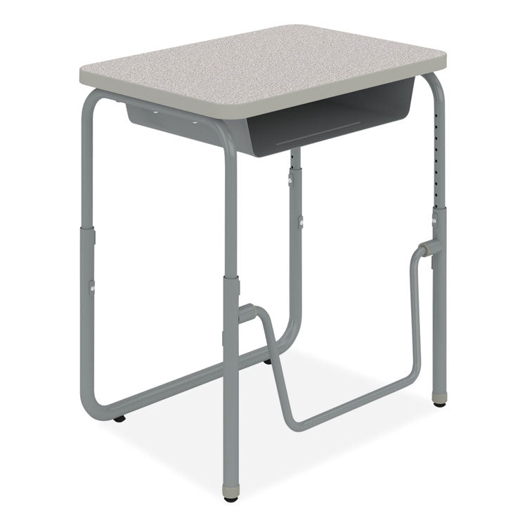 AlphaBetter 2.0 Height-Adjustable Student Desk with Pendulum Bar, 27.75" x 19.75" x 22" to 30", Pebble Gray 1