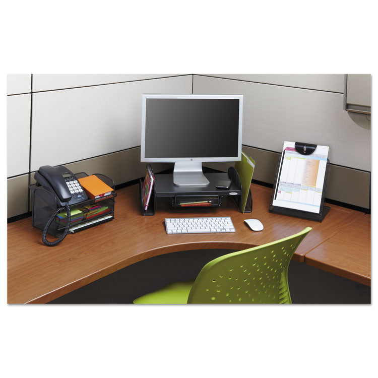 Onyx Angled Mesh Steel Telephone Stand, 11.75 X 9.25 X 7, Black 3