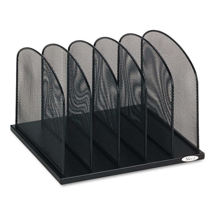 Onyx Mesh Desk Organizer With Upright Sections, 5 Sections, Letter To Legal Size Files, 12.5" X 11.25" X 8.25", Black 1