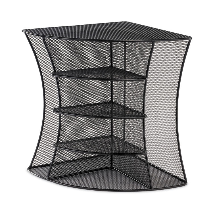 Onyx Mesh Corner Organizer, Six Sections, 15 X 11 X 13, Black 2