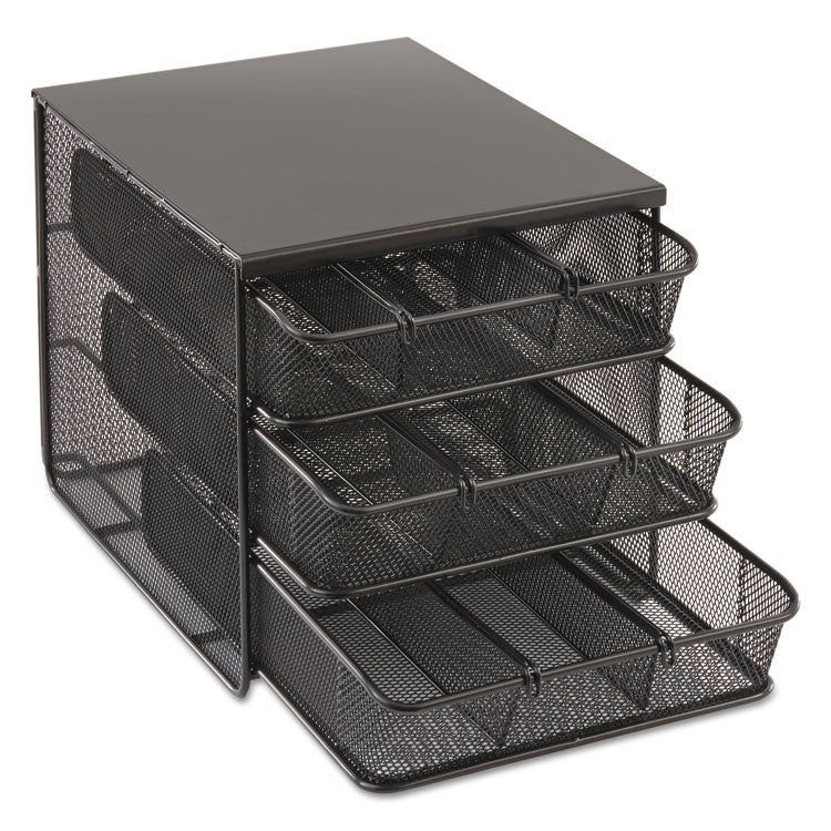 3 Drawer Hospitality Organizer, 7 Compartments, 11.5 x 8.25 x 8.25, Black 3