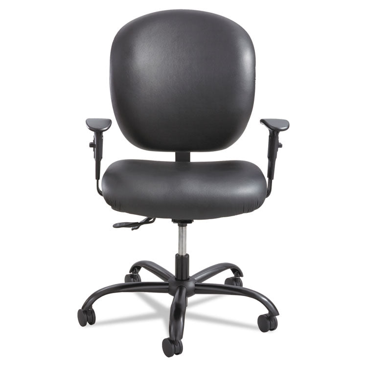 Alday Intensive-Use Chair, Supports Up To 500 Lb, 17.5" To 20" Seat Height, Black Vinyl Seat/back, Black Base 1