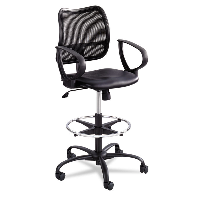 Vue Series Mesh Extended-Height Chair, Supports Up To 250 Lb, 23" To 33" Seat Height, Black Vinyl Seat, Black Base 2