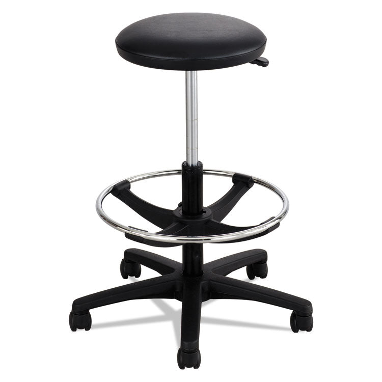 Extended-Height Lab Stool, Backless, Supports Up To 250 Lb, 22" To 32" Seat Height, Black 1