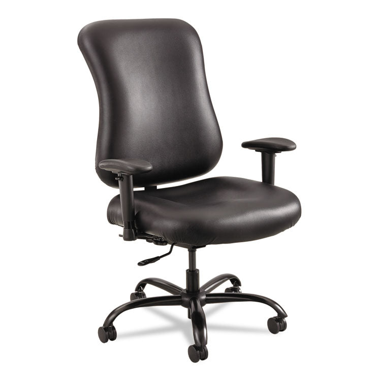 Optimus High Back Big And Tall Chair, Vinyl, Supports Up To 400 Lb, 19" To 22" Seat Height, Black 1