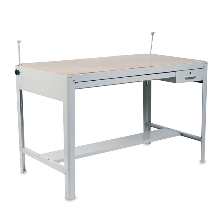 Precision Four-Post Drafting Table Base, 56.5w X 30.5d X 35.5h, Gray 1