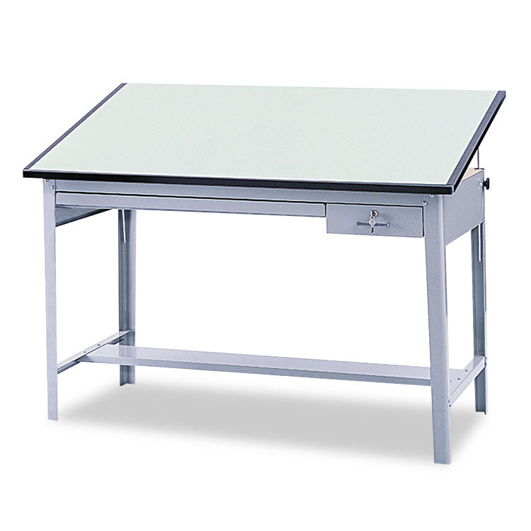 Precision Four-Post Drafting Table Base, 56.5w X 30.5d X 35.5h, Gray 2