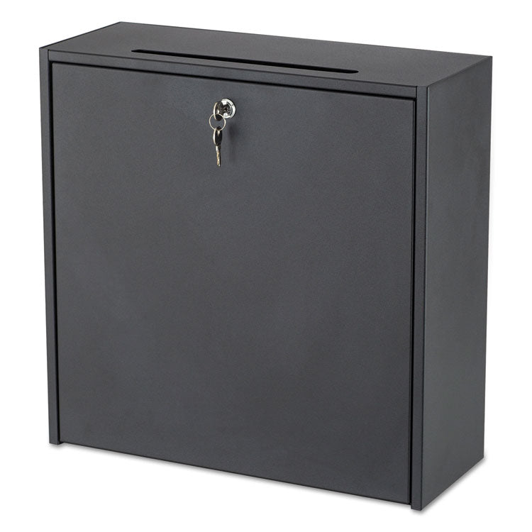 Wall-Mountable Interoffice Mailbox, 18 x 7 x 18, Black 1