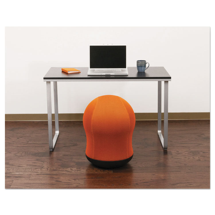 Zenergy Swivel Ball Chair, Backless, Supports Up To 250 Lb, Orange Seat, Black Base 2