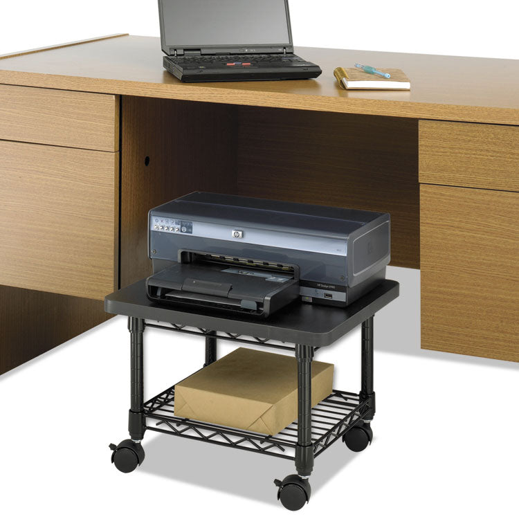 Underdesk Printer/Fax Stand, Engineered Wood, 2 Shelves, 19" x 16" x 13.5", Black 3