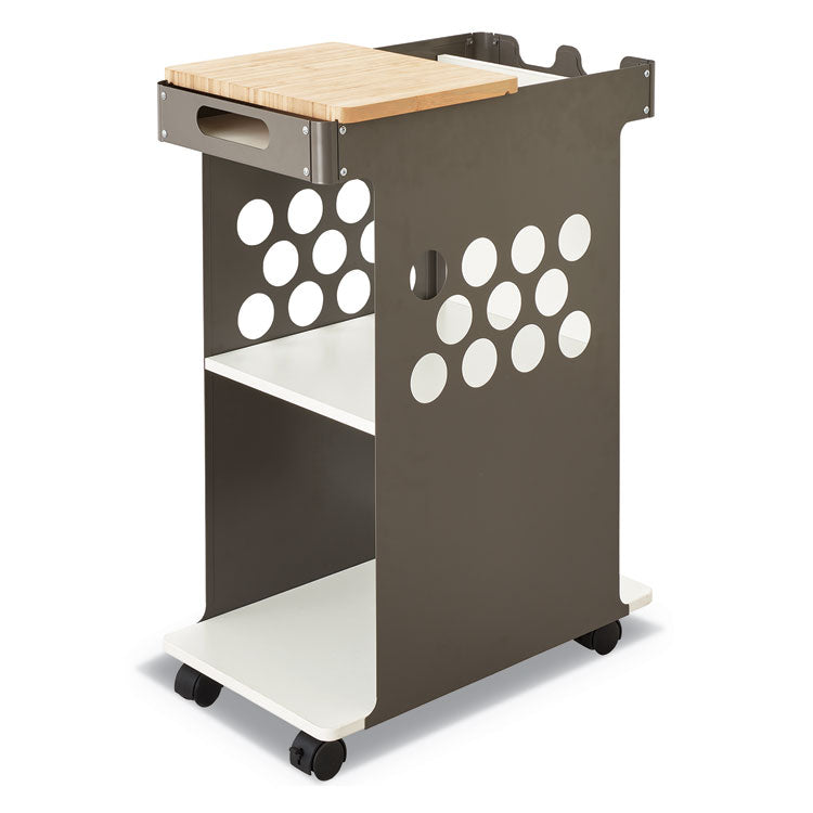 Mini Rolling Storage Cart, Metal, 3 Shelves, 1 Drawer, 200 lb Capacity, 29.75" x 15.75" x 16.5", White 1