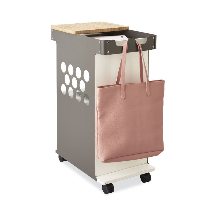 Mini Rolling Storage Cart, Metal, 3 Shelves, 1 Drawer, 200 lb Capacity, 29.75" x 15.75" x 16.5", White 4