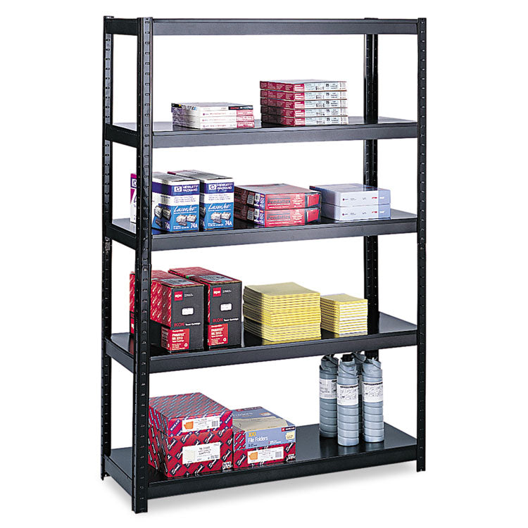 Boltless Steel Shelving, Five-Shelf, 48w X 18d X 72h, Black 2