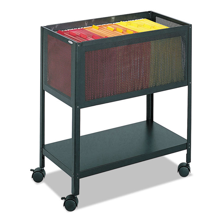 Open Top Mesh Tub, Metal, 1 Shelf, 1 Bin, 13.5" x 24.25" x 27.5", Black 1