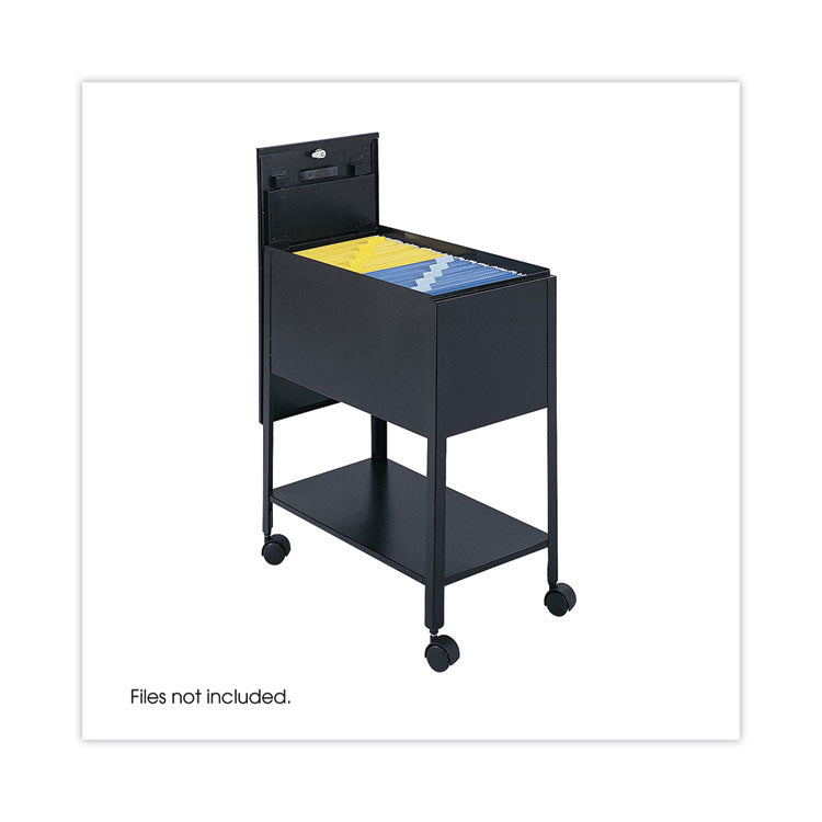 Extra-Deep Locking Mobile Tub File, Letter Size, Metal, 1 Shelf, 1 Bin, 13.5" x 24.75" x 28.25", Black 2