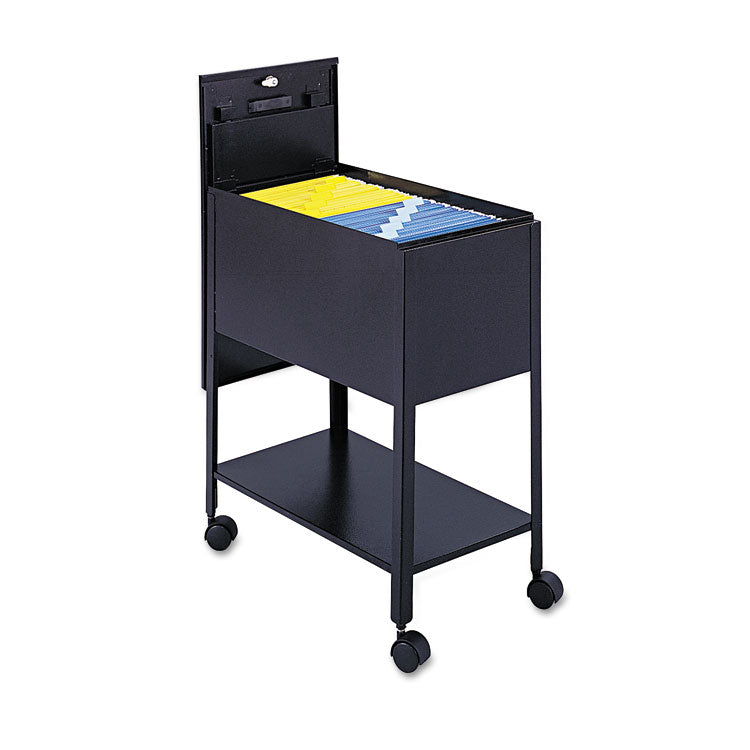 Extra-Deep Locking Mobile Tub File, Letter Size, Metal, 1 Shelf, 1 Bin, 13.5" x 24.75" x 28.25", Black 1