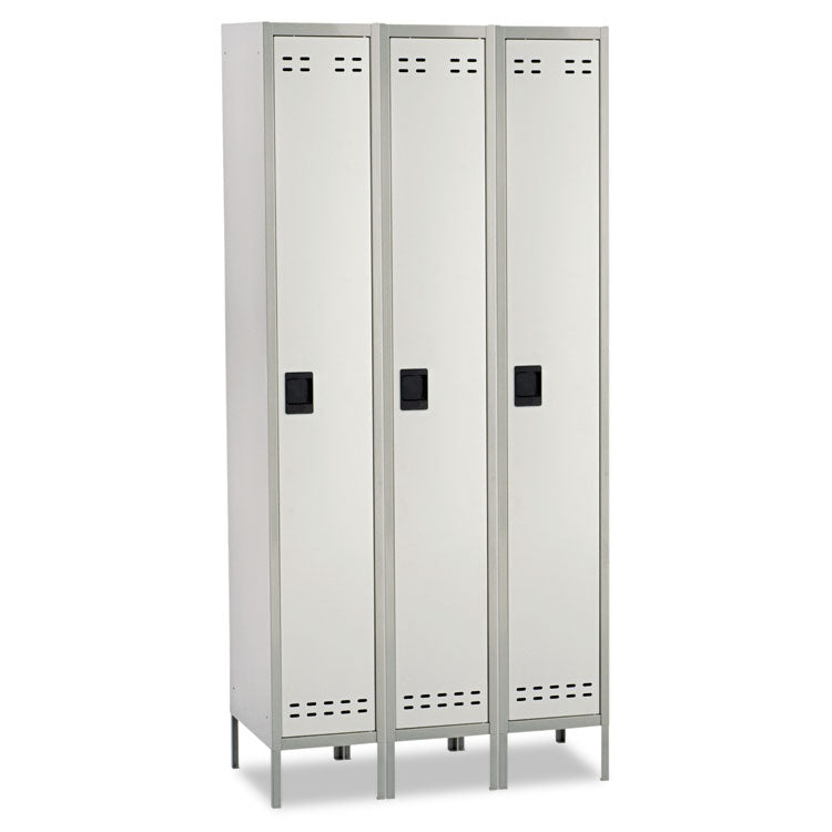 Single-Tier, Three-Column Locker, 36w X 18d X 78h, Two-Tone Gray 1