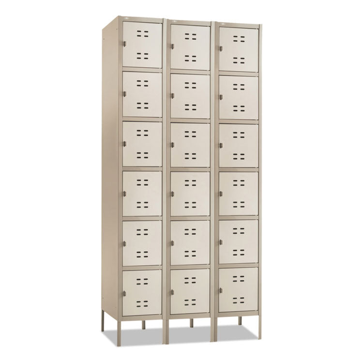 Three-Column Box Locker, 36w X 18d X 78h, Two-Tone Tan 1